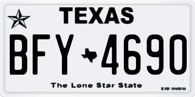 TX license plate BFY4690