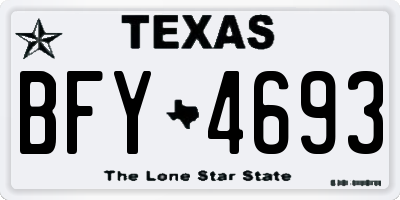 TX license plate BFY4693