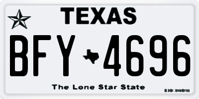 TX license plate BFY4696