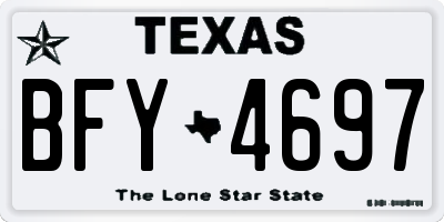 TX license plate BFY4697