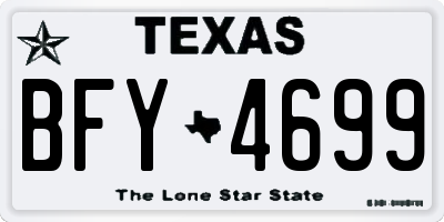TX license plate BFY4699