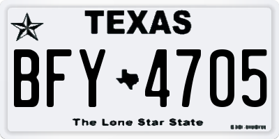 TX license plate BFY4705