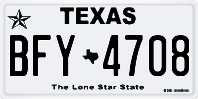 TX license plate BFY4708