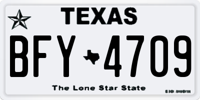 TX license plate BFY4709