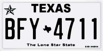 TX license plate BFY4711