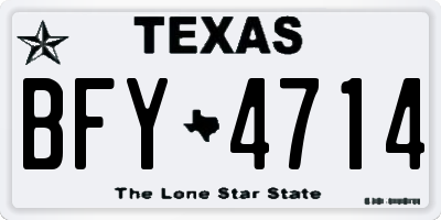 TX license plate BFY4714