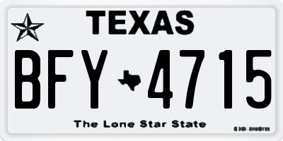 TX license plate BFY4715