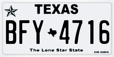 TX license plate BFY4716