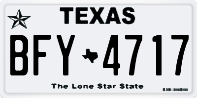 TX license plate BFY4717
