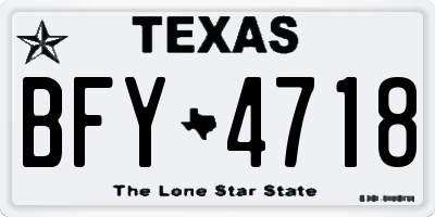 TX license plate BFY4718