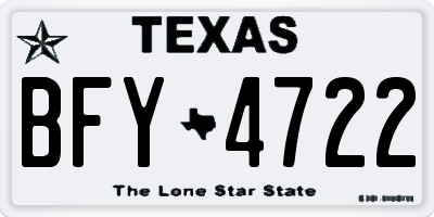 TX license plate BFY4722