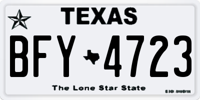 TX license plate BFY4723