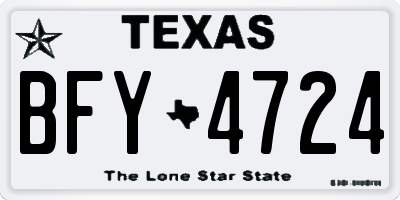 TX license plate BFY4724