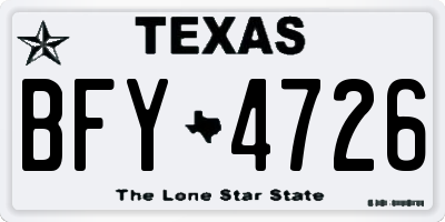 TX license plate BFY4726