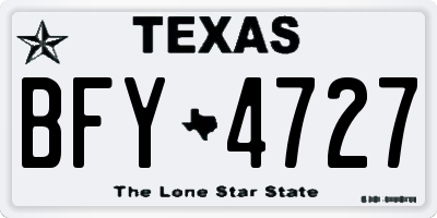 TX license plate BFY4727