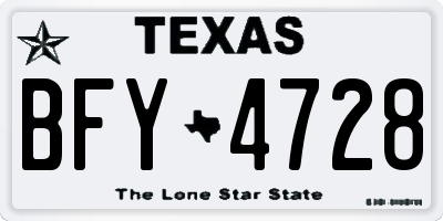 TX license plate BFY4728