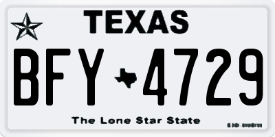TX license plate BFY4729