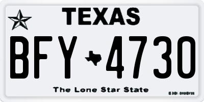 TX license plate BFY4730