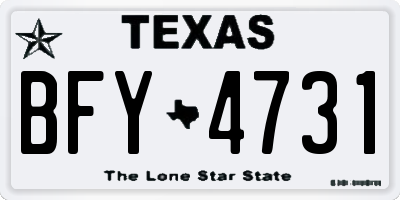 TX license plate BFY4731