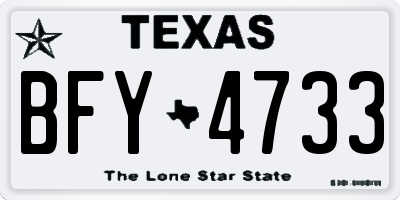 TX license plate BFY4733