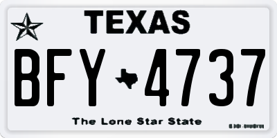 TX license plate BFY4737