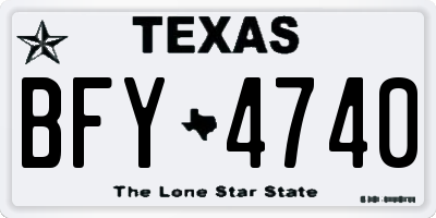 TX license plate BFY4740