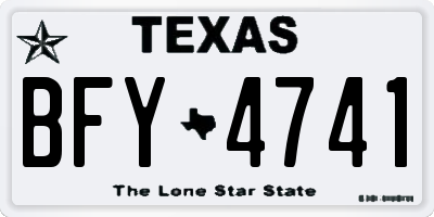 TX license plate BFY4741