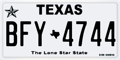 TX license plate BFY4744