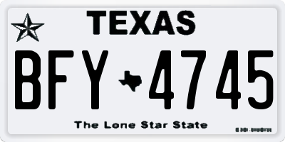 TX license plate BFY4745