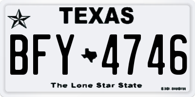 TX license plate BFY4746