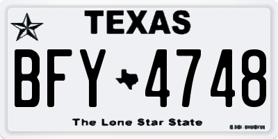 TX license plate BFY4748