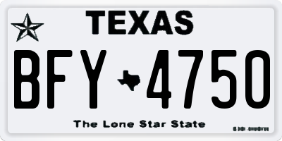 TX license plate BFY4750