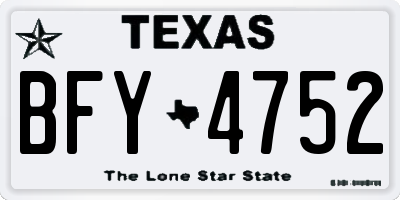 TX license plate BFY4752