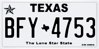 TX license plate BFY4753