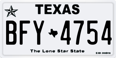 TX license plate BFY4754