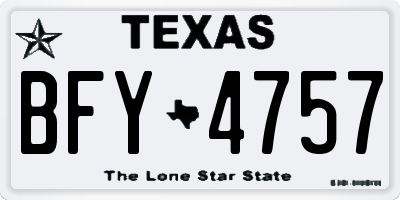 TX license plate BFY4757
