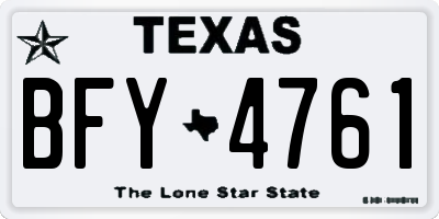 TX license plate BFY4761