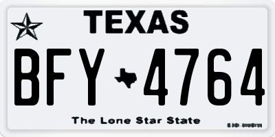 TX license plate BFY4764