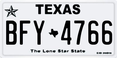 TX license plate BFY4766