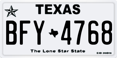 TX license plate BFY4768