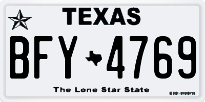 TX license plate BFY4769