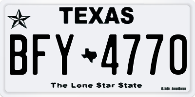 TX license plate BFY4770