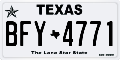 TX license plate BFY4771