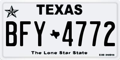 TX license plate BFY4772