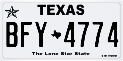 TX license plate BFY4774