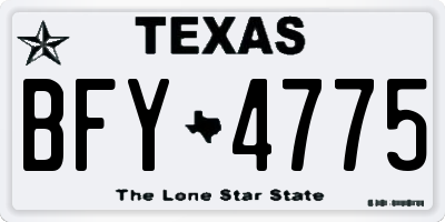 TX license plate BFY4775