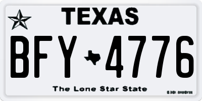 TX license plate BFY4776