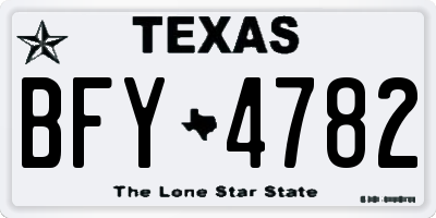 TX license plate BFY4782