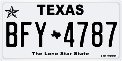 TX license plate BFY4787