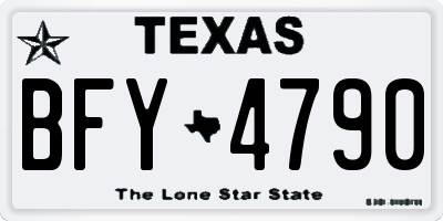 TX license plate BFY4790